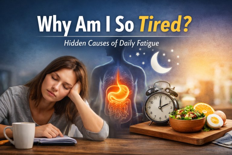 Tired person holding coffee and yawning, illustrating why caffeine stops working and causes ongoing fatigue